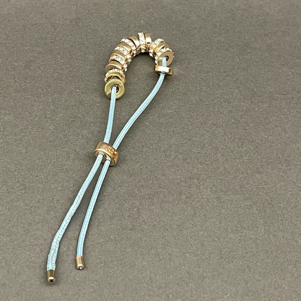 KC Gold-tone Blue Cord Rhinestones Women's Fashion Bracelet NWOT
